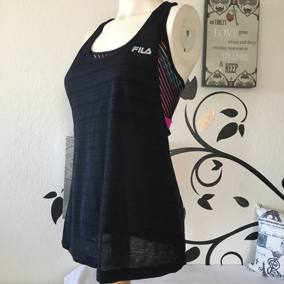 Fila top with sports bra Tank Sz Medium - Picture 3 of 15
